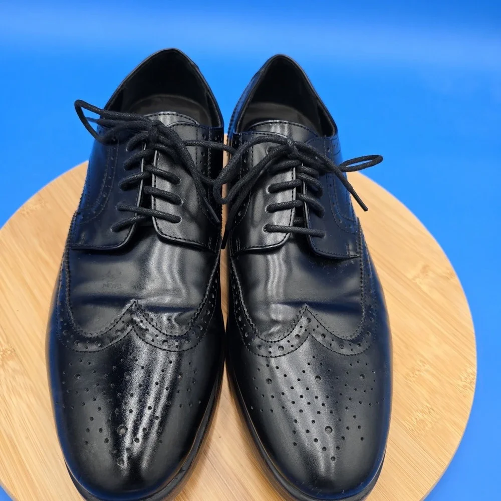 Van Heusen Black Ramsey Wingtip Oxfords Dress‎ Shoes Men's 9.5M